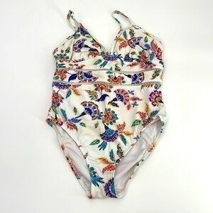 UEC Kona Sol one piece floral bathing suit size medium adjustable straps